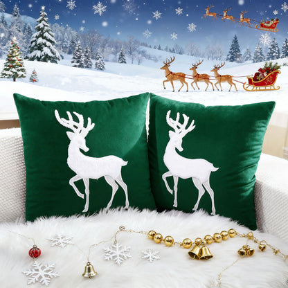 Dekoratives Weihnachts-Wurfkissen mit Hirschsilhouette