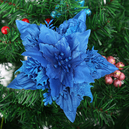 Dekorative Glitzernde Weihnachtsstern Blume Ornament Brehn