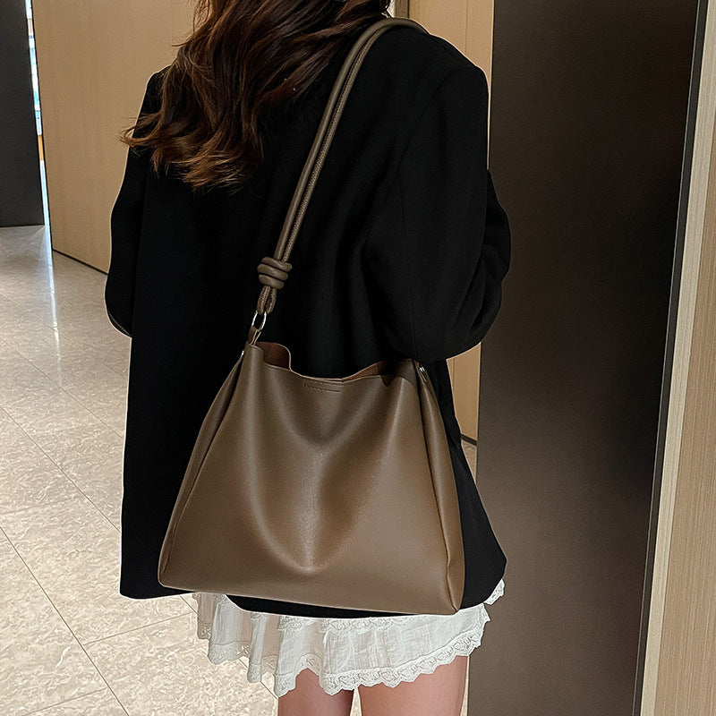 Minimalistische F faux Leder Hobo Tasche Brehn