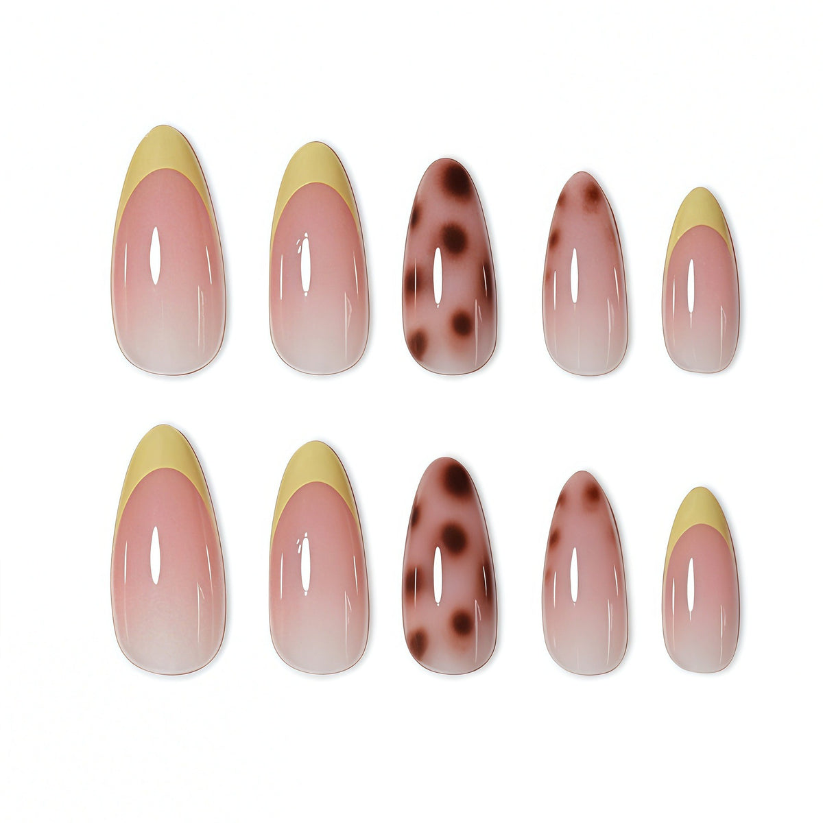 Elegante Gradient Press-On Nagelkunst Brehn