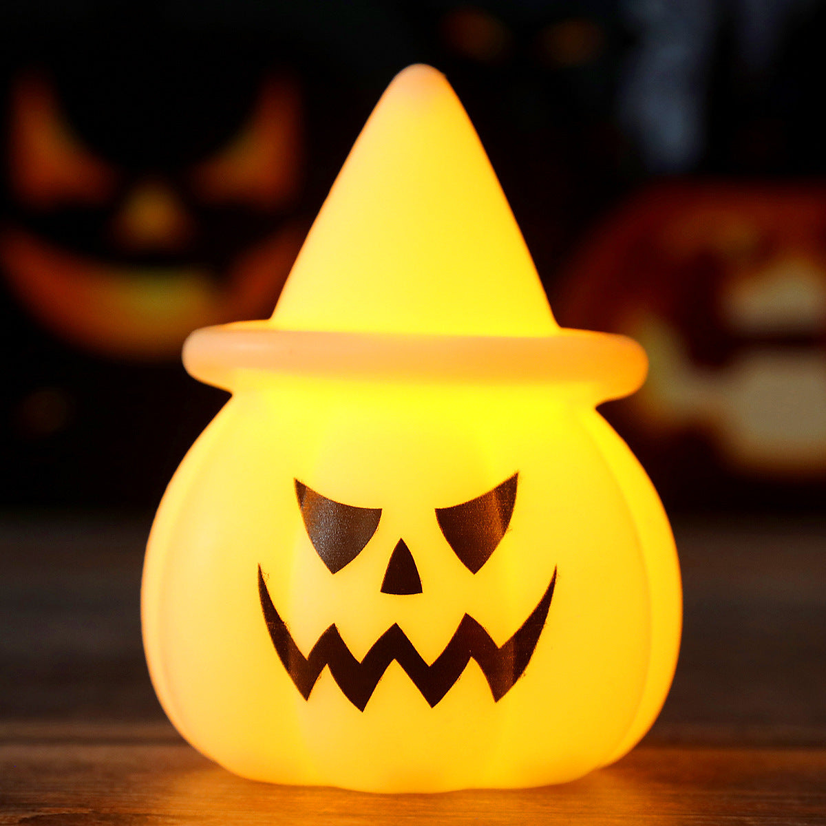 Halloween LED Kürbis-Stimmungslicht mit Hexenhut