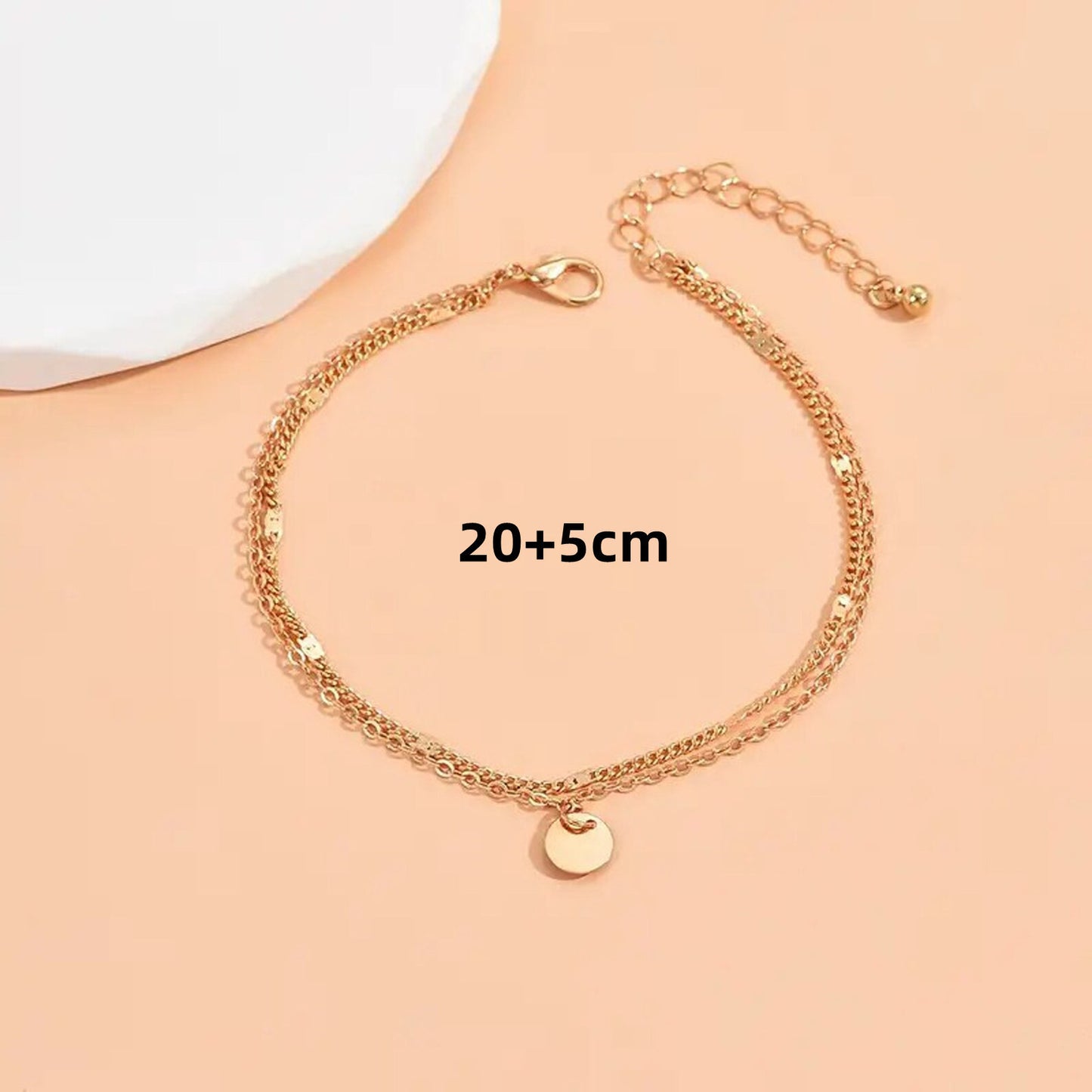 Gold Geschichteter Charm Fußkette Brehn