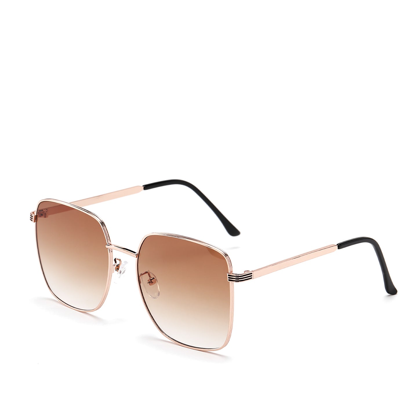 Damen quadratische Sonnenbrille mit elegantem Metallrahmen und verspiegelten Gläsern Brehn