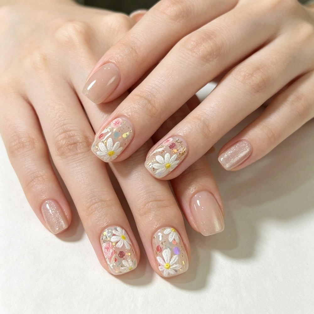 Floral Press-On Nagel Set Brehn