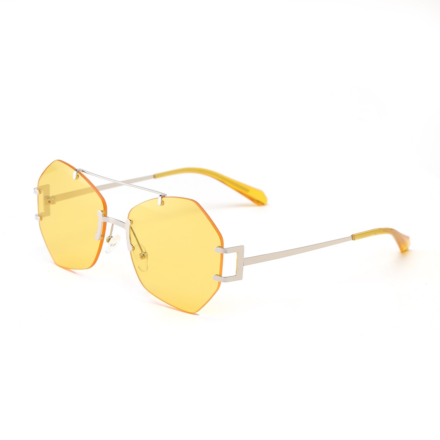 Damen modische achtkantige Sonnenbrille mit filigranem Metallrahmen Brehn