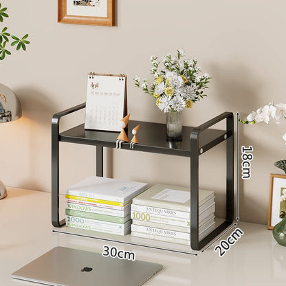 Kompakte Metall Desktop Zwei-Ebenen Organizer Regal Erhöhung