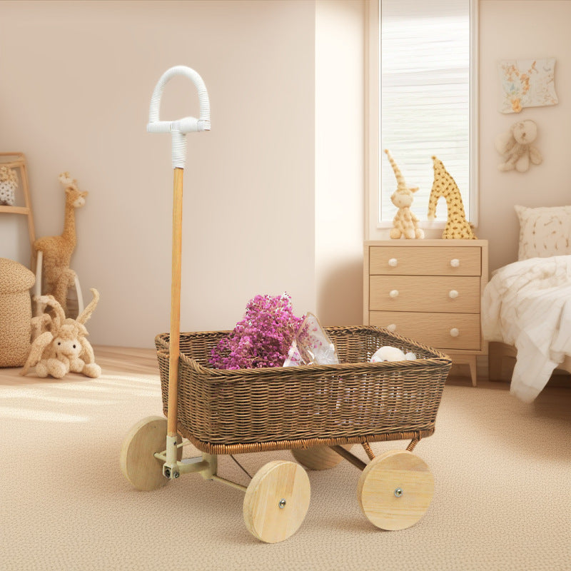 Handgefertigter Woven Storage Cart Brehn