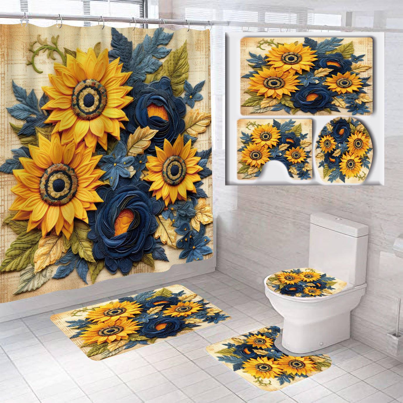 Floral Badezimmer Set Brehn
