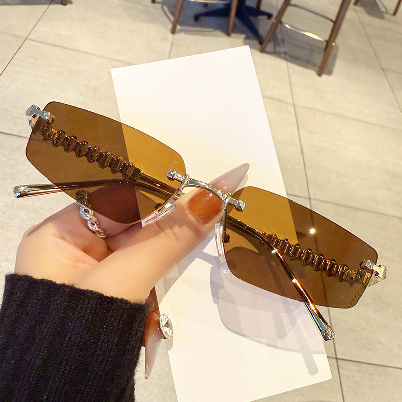 Modisch Vorne Slim Rechteck Sonnenbrille