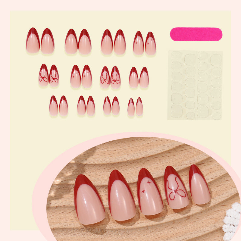 Elegantes French Tip Design Press-On Nail Set Brehn