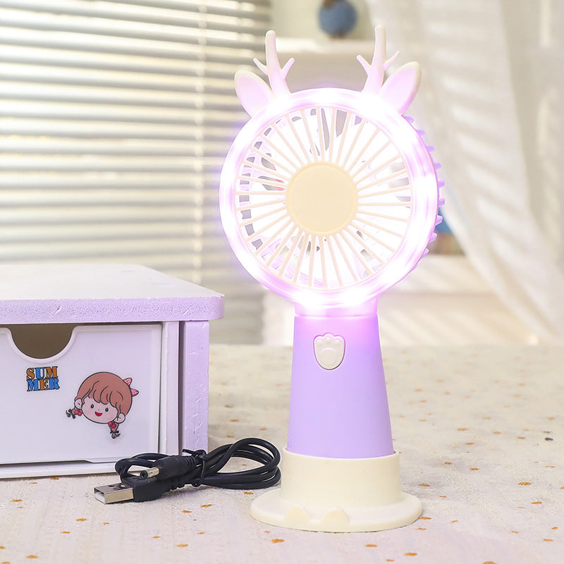 Damen tragbarer Mini-LED-Ventilator mit kreativen Tierohren Brehn