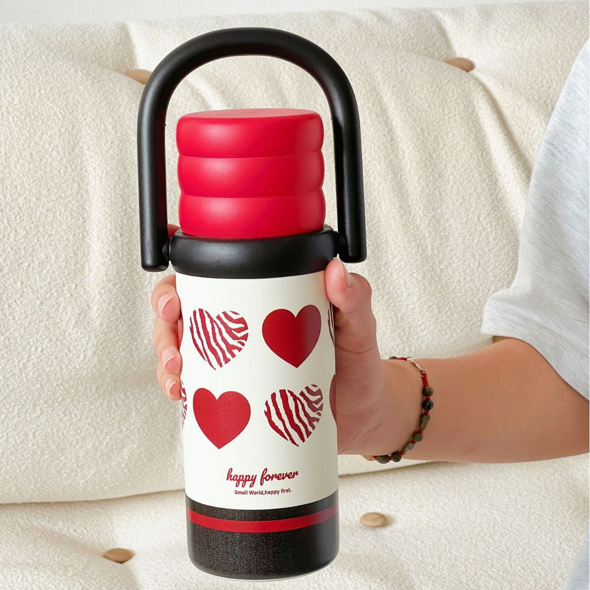 Damen Isolierte Trinkflasche mit Design und praktischem Henkel Brehn