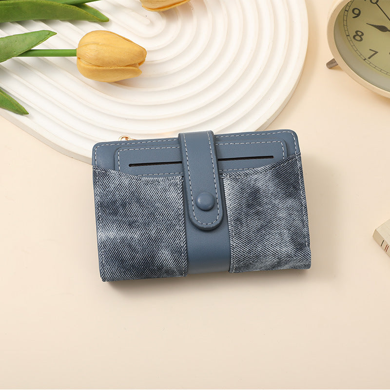 Texturiertes Multi-Topf-Snap-Verschluss-Wallet Brehn