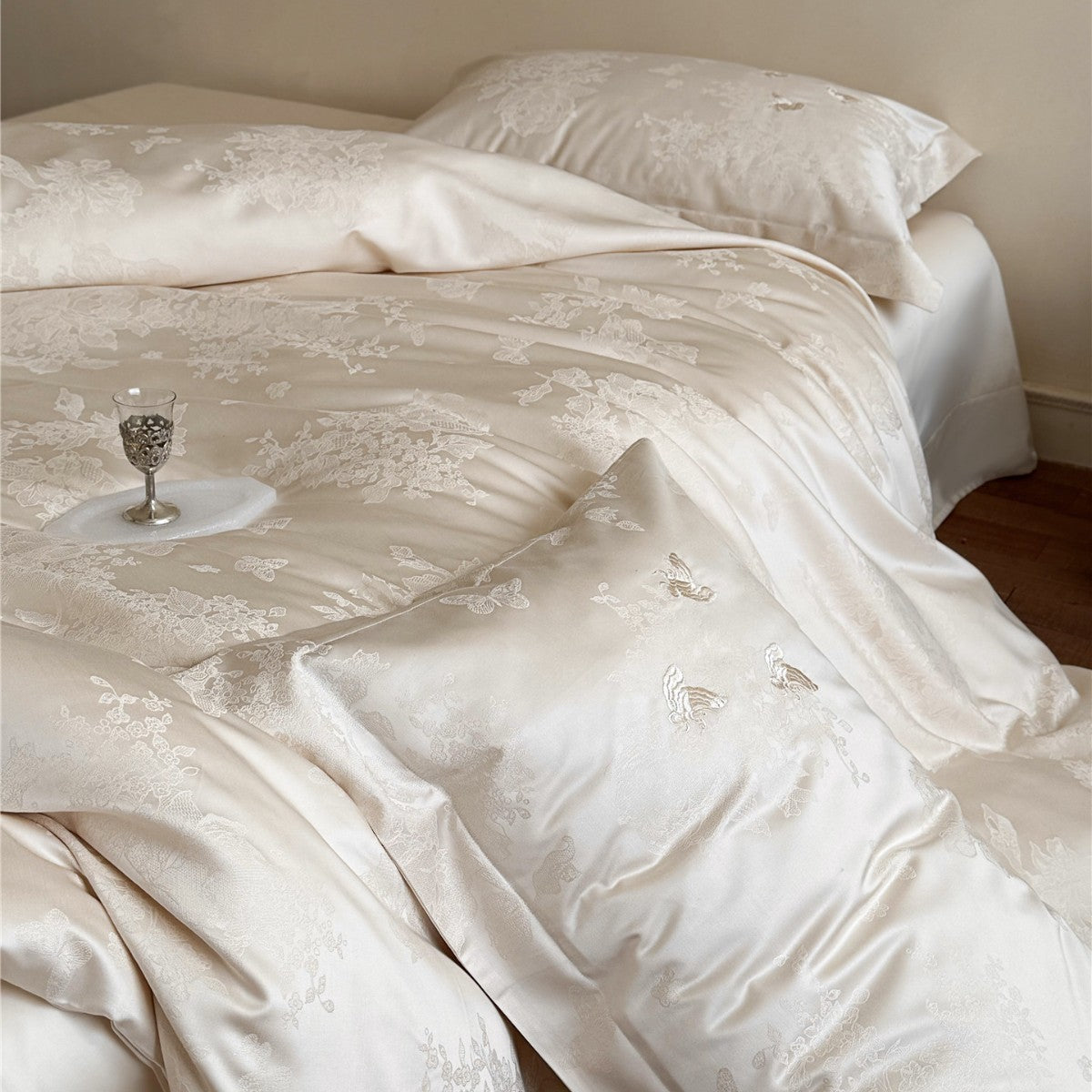 Luxus Jacquard Satin Bettbezug Set