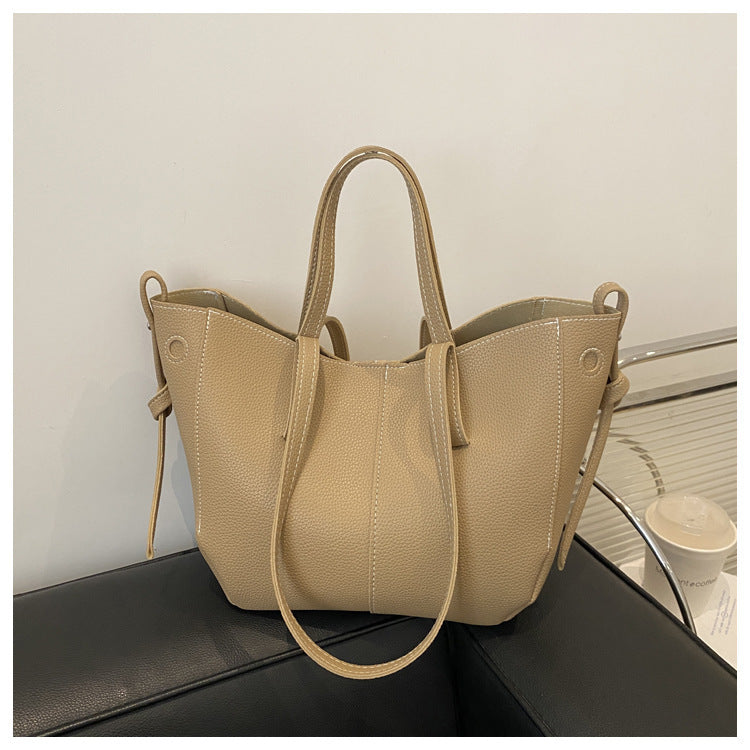 Texturierte Leder Alltags-Tote-Bag Brehn