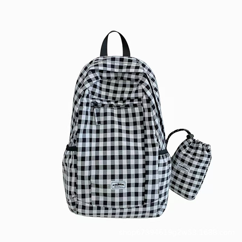 Gingham-Muster Leichter Rucksack Brehn