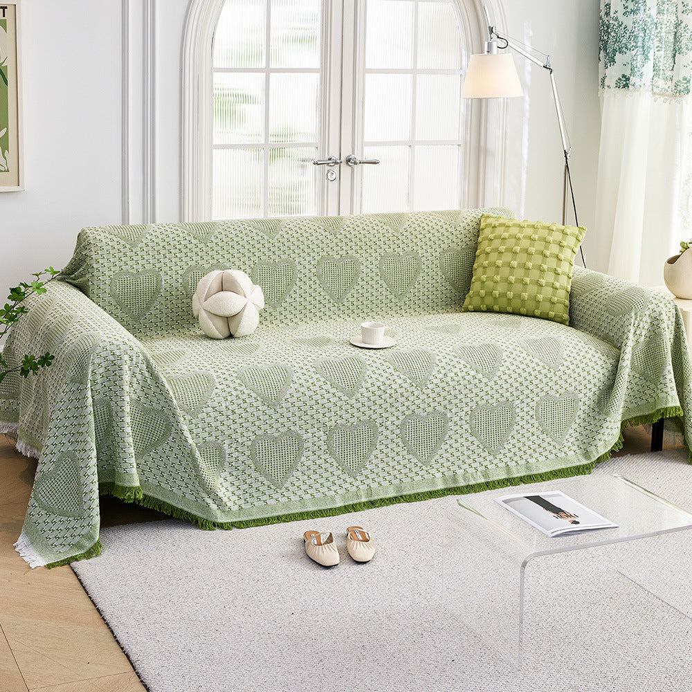 Gemütliche Herzmuster Sofa-Wurfdecke