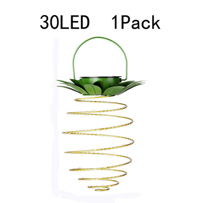 Spiral Hängende Solar LED Laterne Mit Lotus Dach Und Tragegriff Brehn