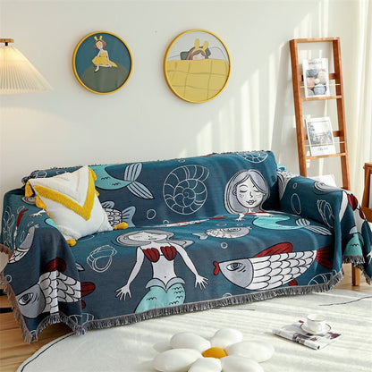 Künstlerisches Cartoon-Themen Sofa Überwurf