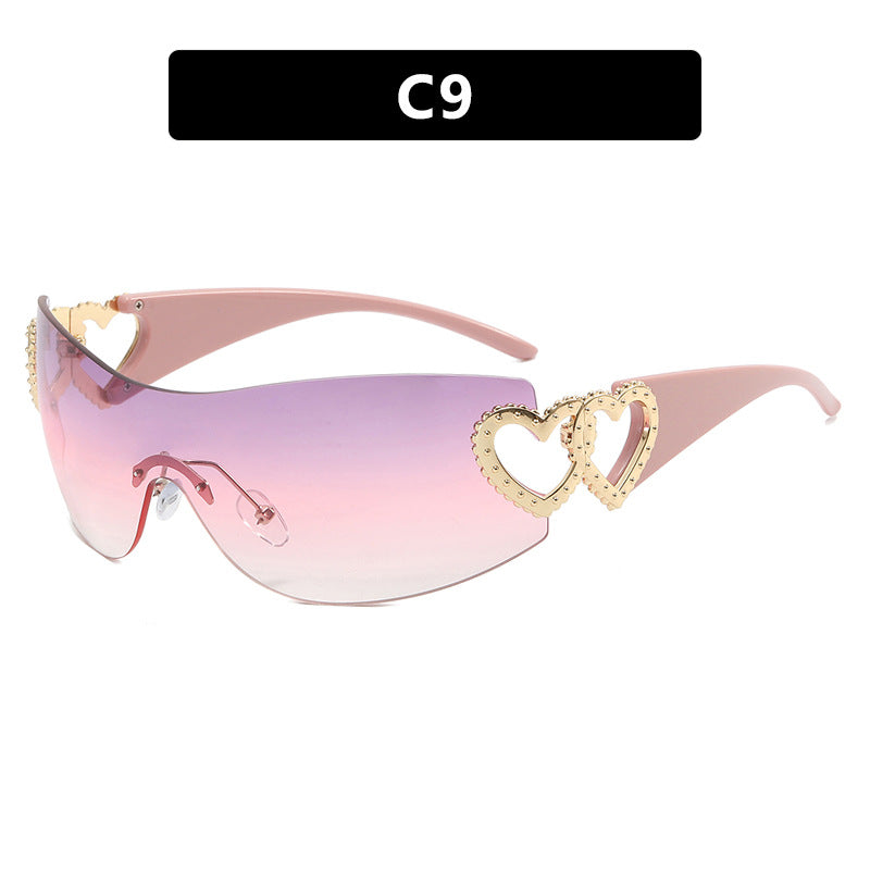 Damen Fashion-Sonnenbrille mit Herz-Applikationen Brehn
