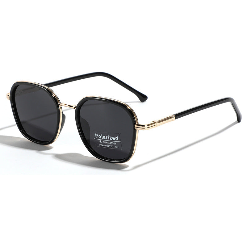 Damen geometrische polarisierte Sonnenbrille mit stilvollem Metallrahmen Brehn