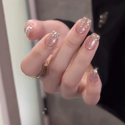 Künstlerisches Glitzer-Press-On-Nagel-Set Brehn