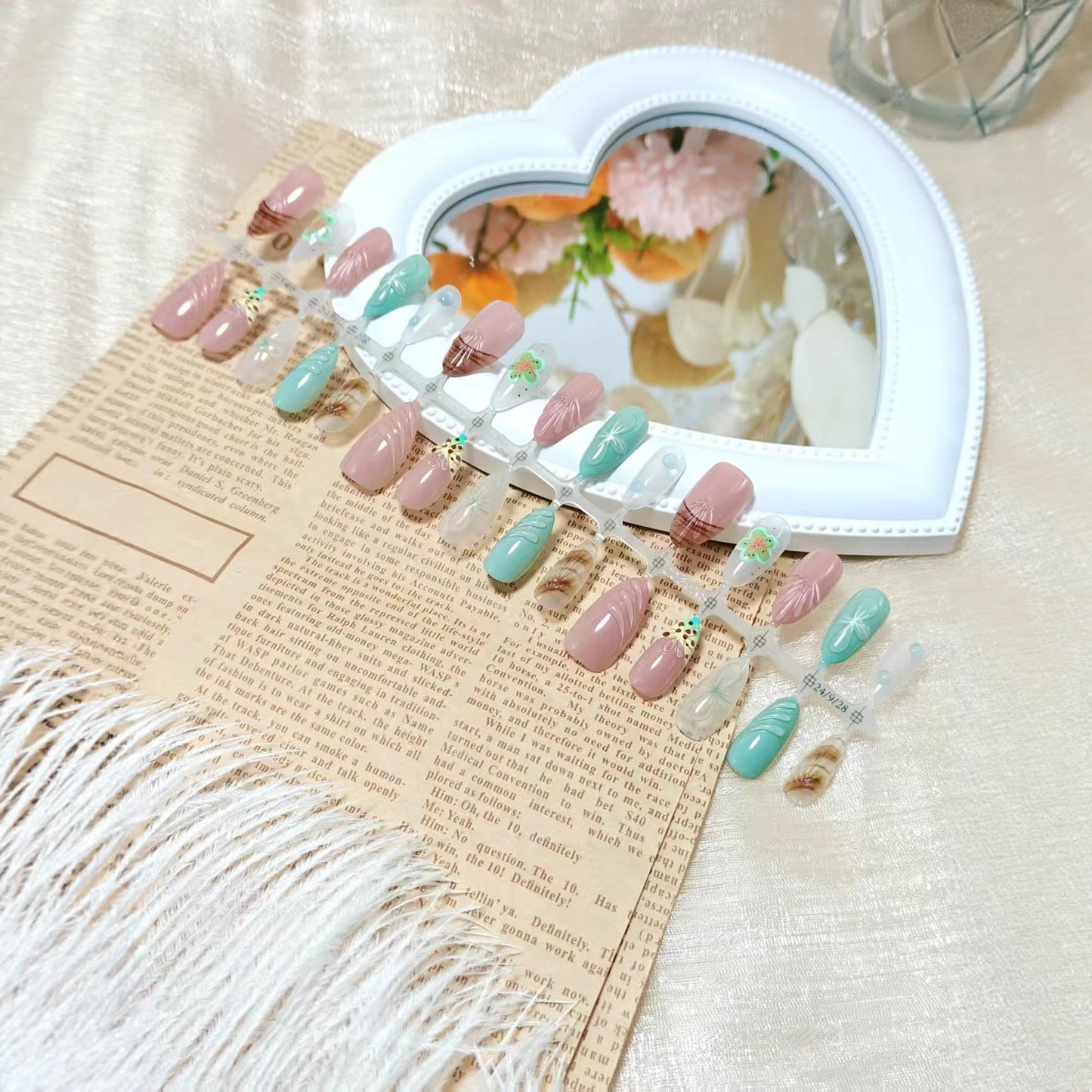 Kunstnägel mit Elegantem 3D Blüten- und Farbverlauf-Design Brehn