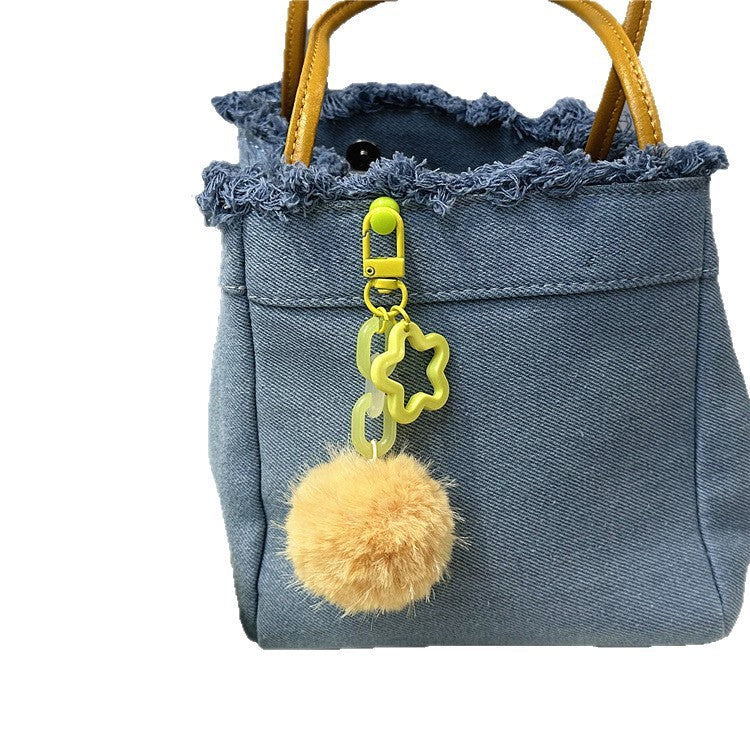 Niedlicher Flauschiger Pom-Pom Schlüsselanhänger Brehn
