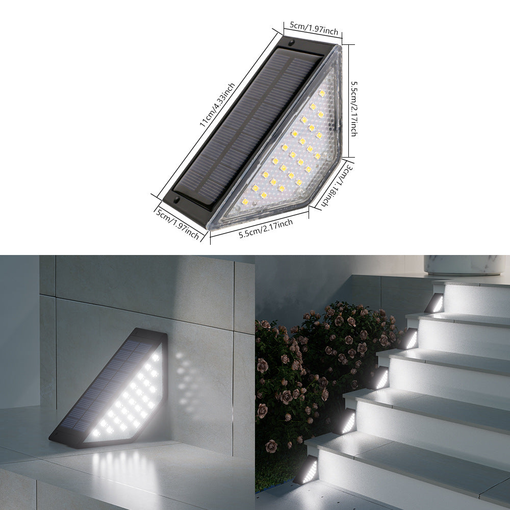 Dreiecks Solar LED Ecken Schritt Licht Mit Hoch-Effizienz Photovoltaik Panel Und Wasserdichtem Gehäuse Brehn