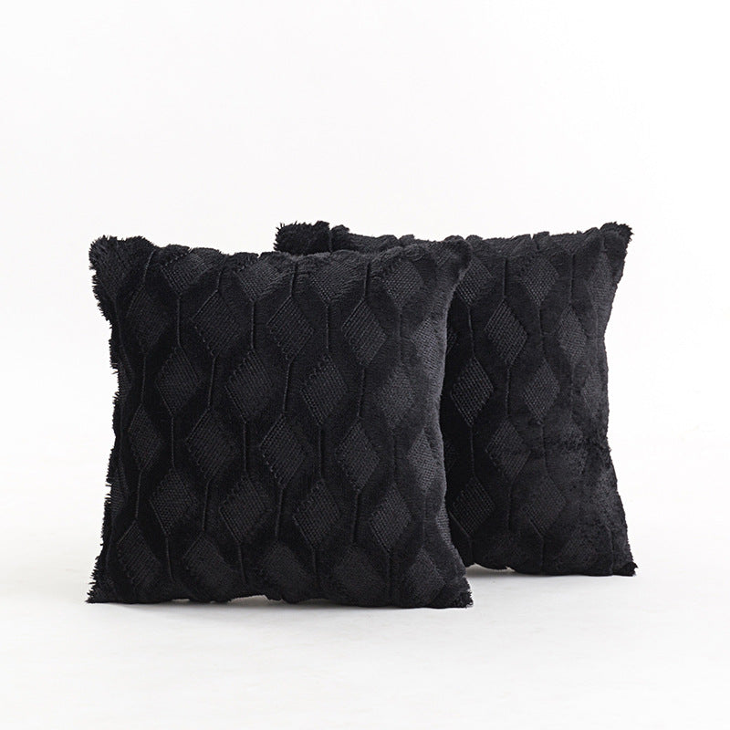 Texturiertes Strick-Diamond-Tufted quadratisches Wurfkissenbezug mit ausgefranstem Rand