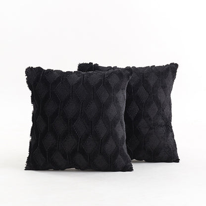 Texturiertes Strick-Diamond-Tufted quadratisches Wurfkissenbezug mit ausgefranstem Rand