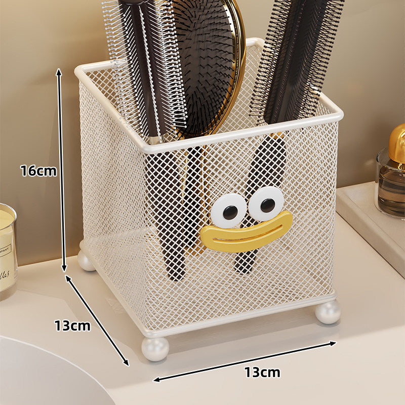Dekorativer Mesh Quadrat Kosmetikanstrich und Haartool Halter