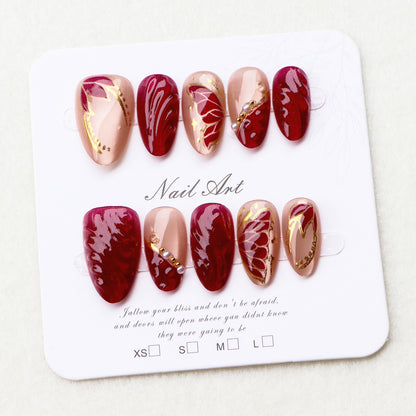 Künstlerisches Nail Art Set mit eleganten Blättermustern