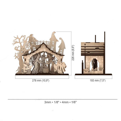3D Halloween-Themen Holzdekoration