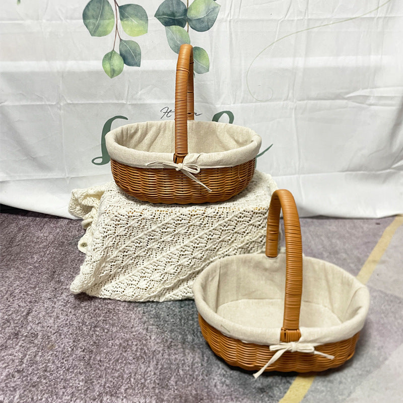 Damen Eleganter Korb mit abnehmbarem Stoffeinsatz Brehn