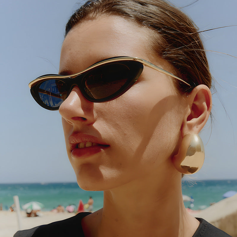 Damen Cat-Eye Sonnenbrille mit elegantem Metallrahmen Brehn