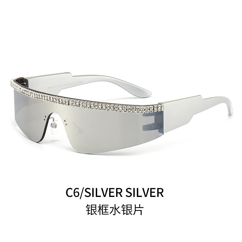 Damen Modische Glamour-Sonnenbrille mit strassverziertem Rahmen Brehn
