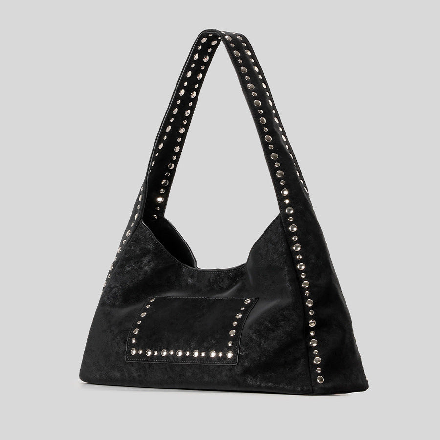 Nieten Wildleder Hobo Tasche