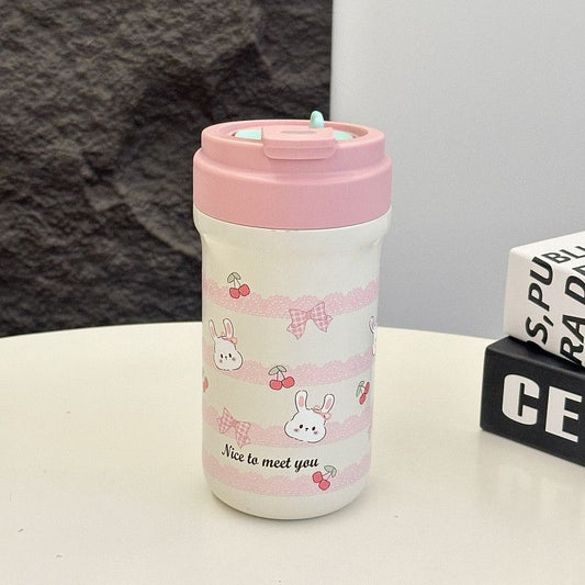 Damen Isoliertrinkbecher mit fröhlichem Kaninchenmotiv Brehn