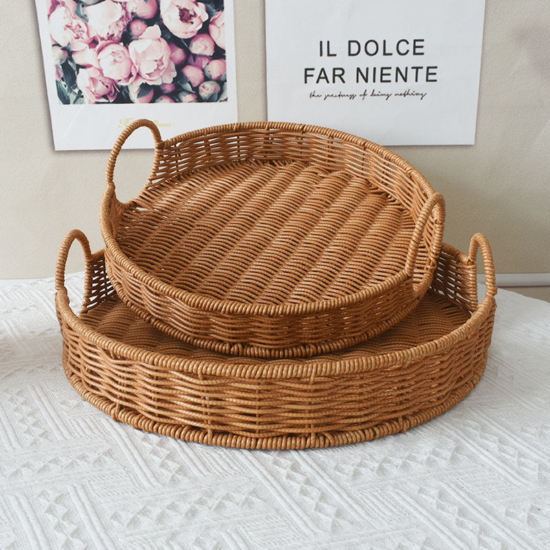 Runder Rattan Servierblech Brehn