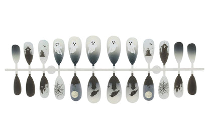 Halloween Kunstnagelset mit gruseligen Geister- und Spinnenmotiven Brehn