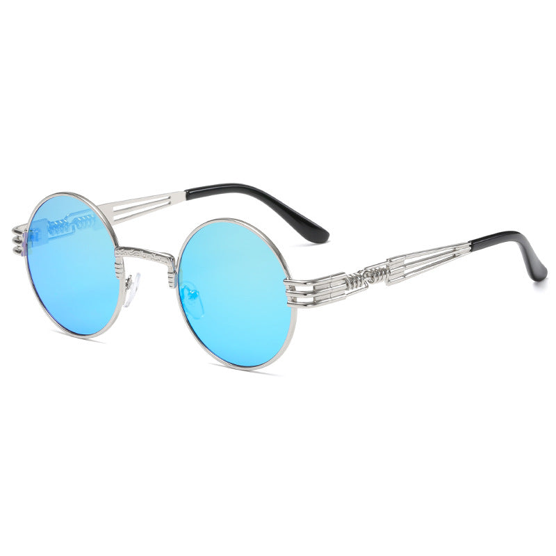 Damen Retro-Inspirierte runde Sonnenbrille mit einzigartigem Metallrahmen Brehn