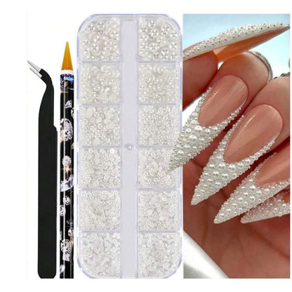 Dekoratives 3D Nagelkunst Perlen Dekorationsset