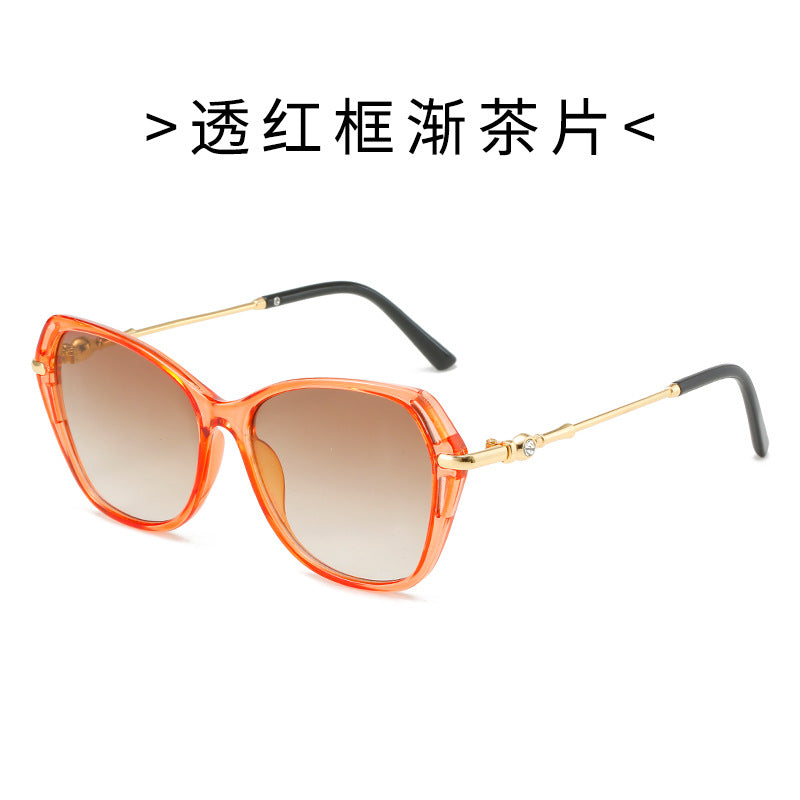 Damen modische Cat-Eye Sonnenbrille mit elegantem Metallrahmen Brehn