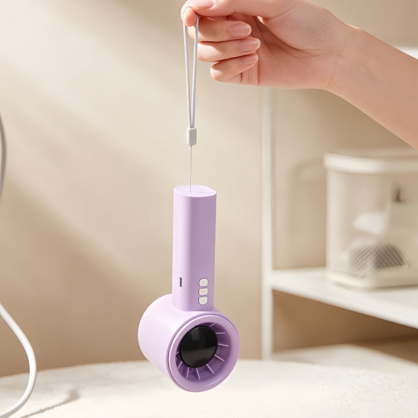 Damen tragbarer Hochgeschwindigkeitsventilator mit digitaler Temperaturanzeige Brehn