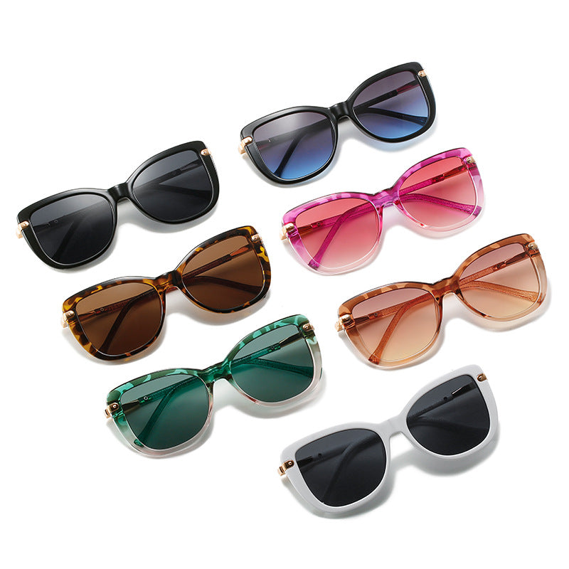 Damen Modische Katzenaugen-Sonnenbrille mit luxuriösem Rahmen Brehn