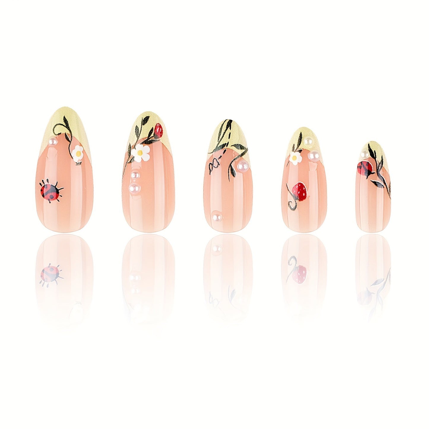 Premium Floral Design Press-On Nails Brehn