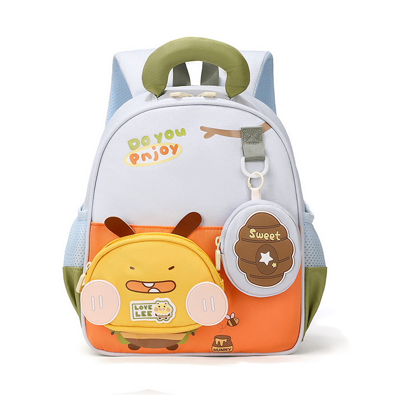 Schulrucksack mit lustigem Charakterdesign für Kinder