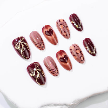 Dekoratives Press-On Nail Art Set mit elegantem Bogen Merkmale Brehn
