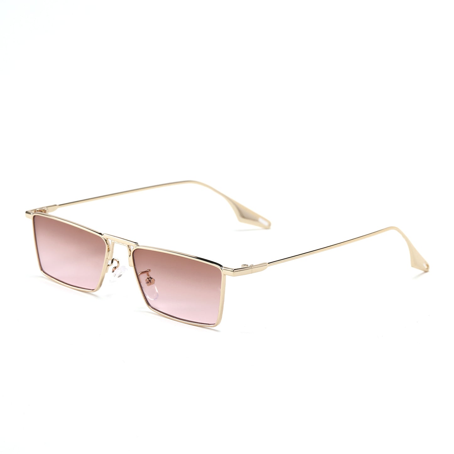 Damen elegante quadratische Sonnenbrille mit schmalem Metallrahmen und UV-Schutz Brehn